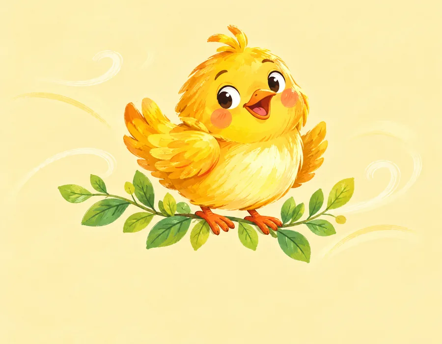 Chú chim vàng tròn trĩnh, mỏ cam
